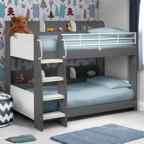 gray metal loft bed|boys bedroom with grey loft.